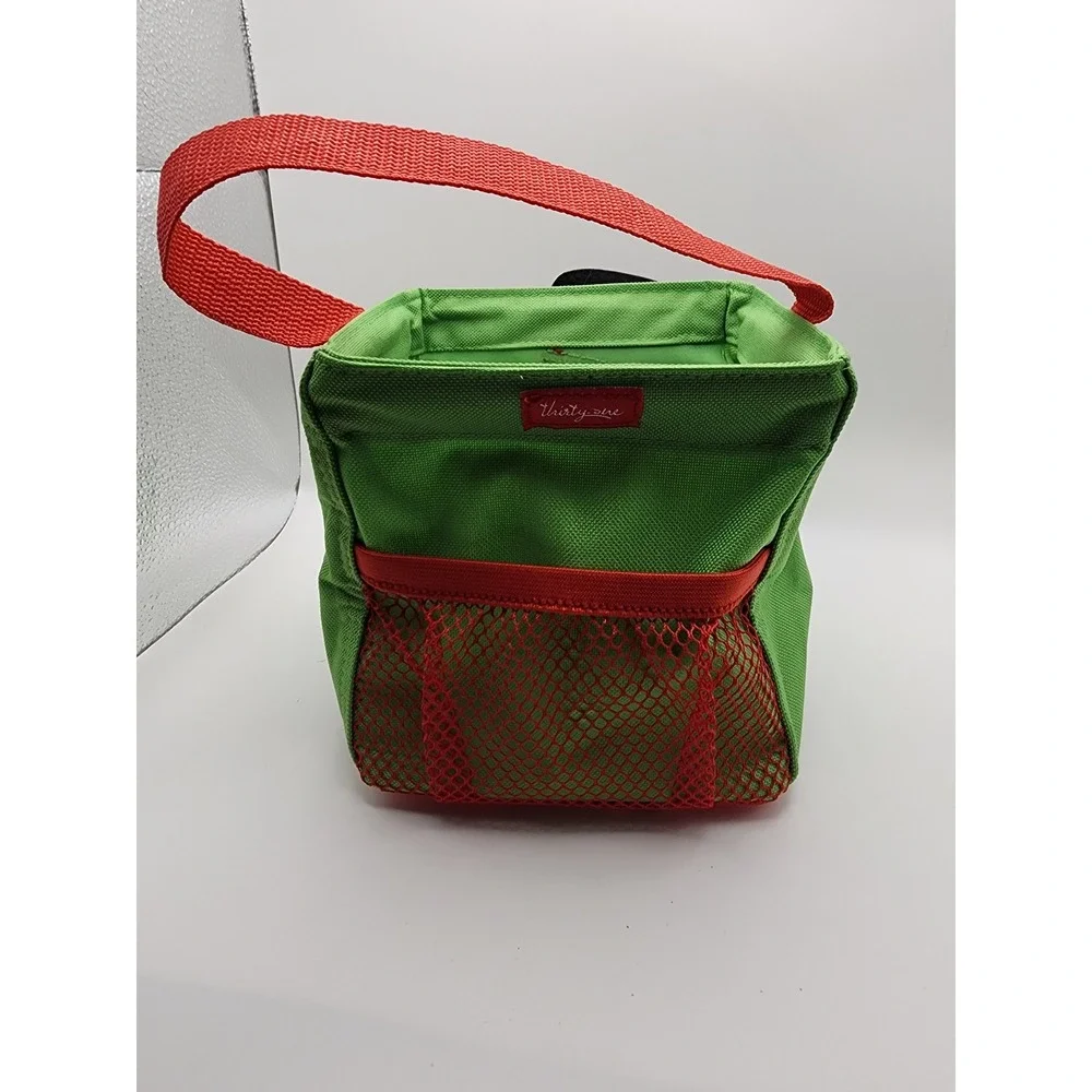 Thirty-One Snowman Littles Carry-All Caddy Kids Green Red OS Holiday